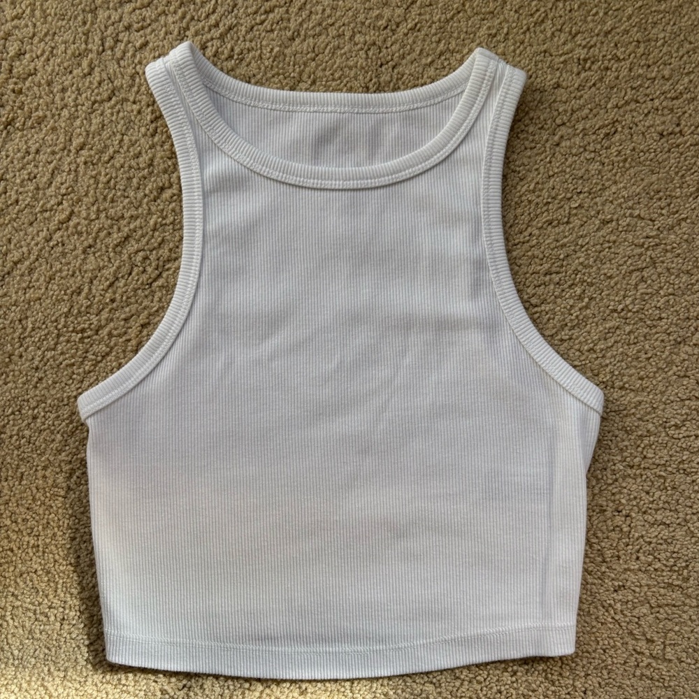 Wild Fable White Ribbed Crop Top
